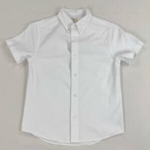 J Crew Crewcuts Kids Uniform Short Sleeve Button Down Shirt Size 10 White
